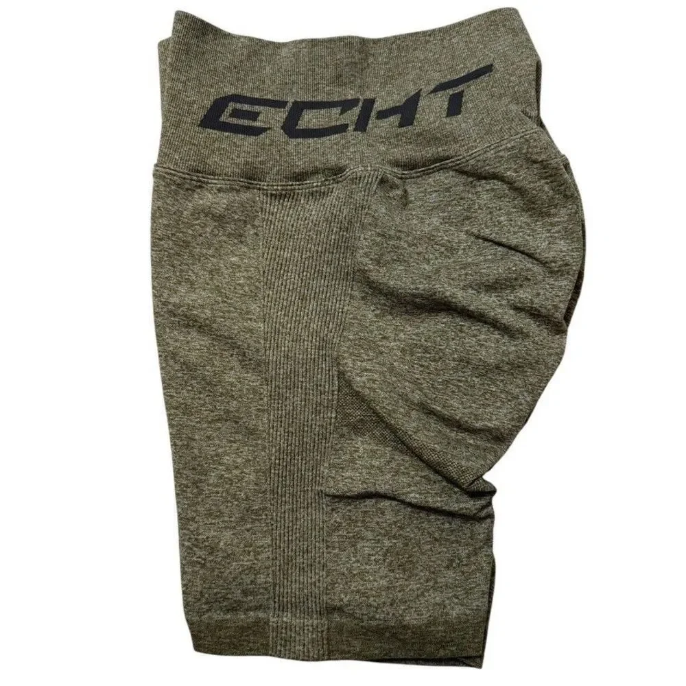 ECHT Arise Scrunch  Size LARGE Green Legging Athletic Shorts Workout Gym Wear